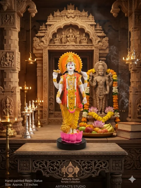 Hand-painted_Multicolor_Poly_Resin_Lord_Vishnu_Statue