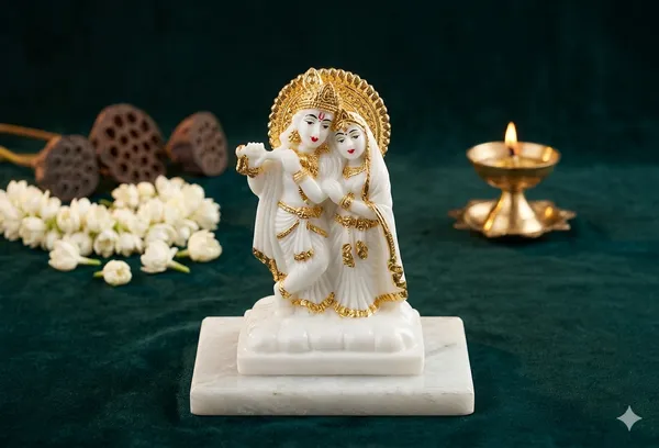 Radha_Kishan_White_Gold_Marble_Idol_–_Gold_&_White_Finish_Radha_Krishna_Murti