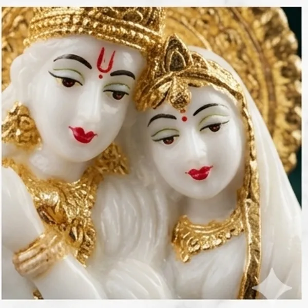 Radha_Kishan_White_Gold_Marble_Idol_–_Gold_&_White_Finish_Radha_Krishna_Murti