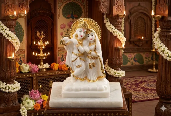 Radha_Kishan_White_Gold_Marble_Idol_–_Gold_&_White_Finish_Radha_Krishna_Murti