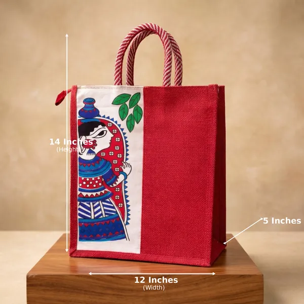 Maroon_Jute_Bag_Lady_Print