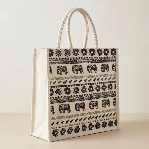 Off_WhiteAnd_Black_Canvas_Bag__Elephant_Print