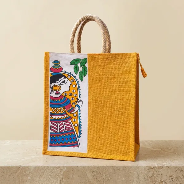 Yellow_Jute_Bag_Lady_Print