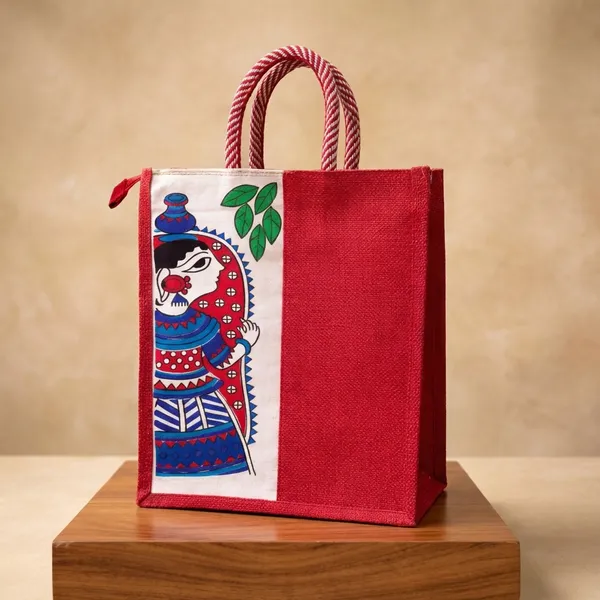 Maroon_Jute_Bag_Lady_Print