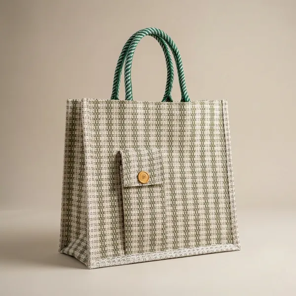 Green_Striped_Jute_Shopping_Bag