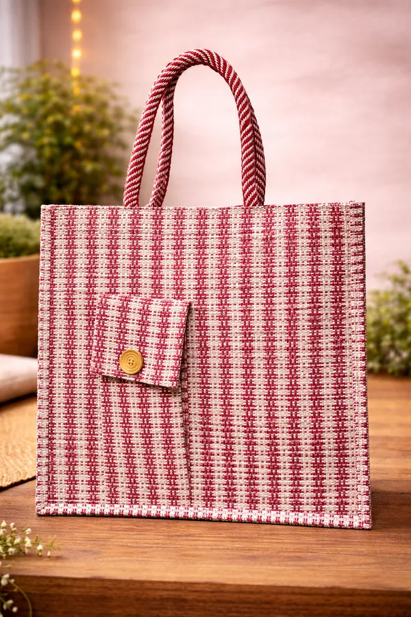 Pink_Striped_Jute_Shopping_Bag