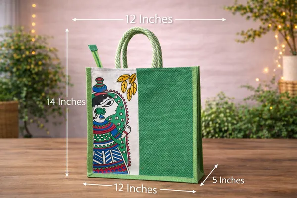 Green_Jute_Bag_Lady_Print