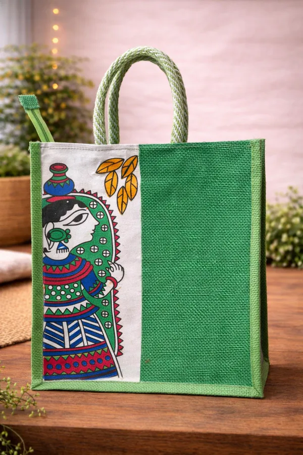Green_Jute_Bag_Lady_Print