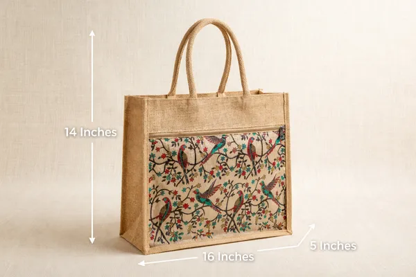 Multicolor_Royal_Fabric_Jute_Bag_Solid_And_Bird_Pack_Of_2
