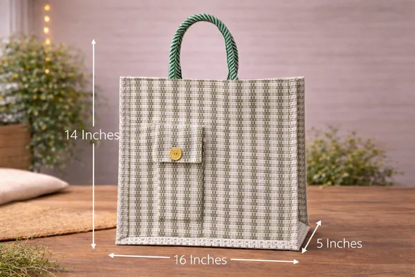Green_Striped_Jute_Shopping_Bag