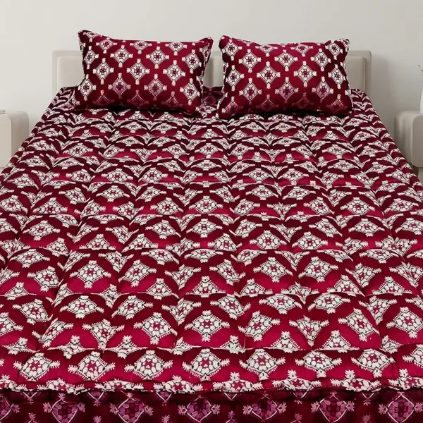 Maroon_Diamond_Shape_Cotton_Mattress