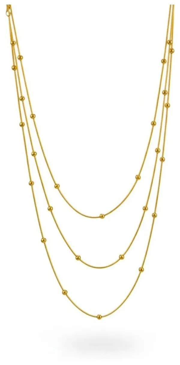 Elegant_Three_Layer_Gold_Beaded_Chain_Necklace_For_Women
