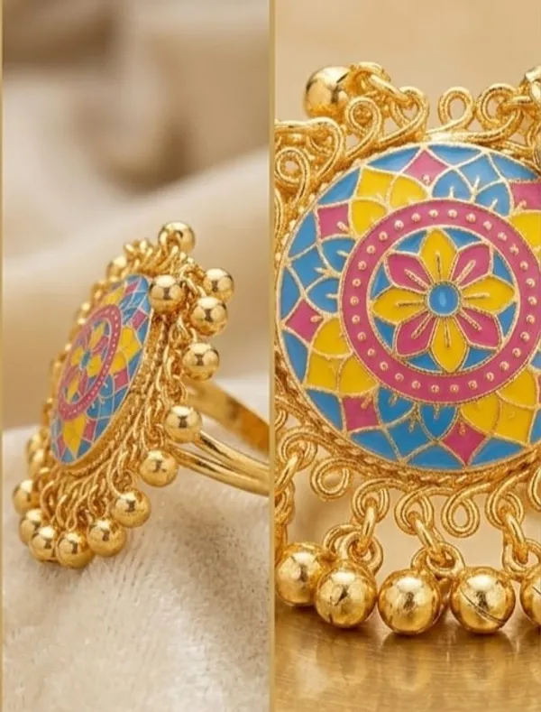 Traditional_Gold_Plated_Meenakari_Ring_with_Colorful_Enamel_Work__And__Elegant_Heart_Pendant_Necklace_for_Women_Pack_Of_2