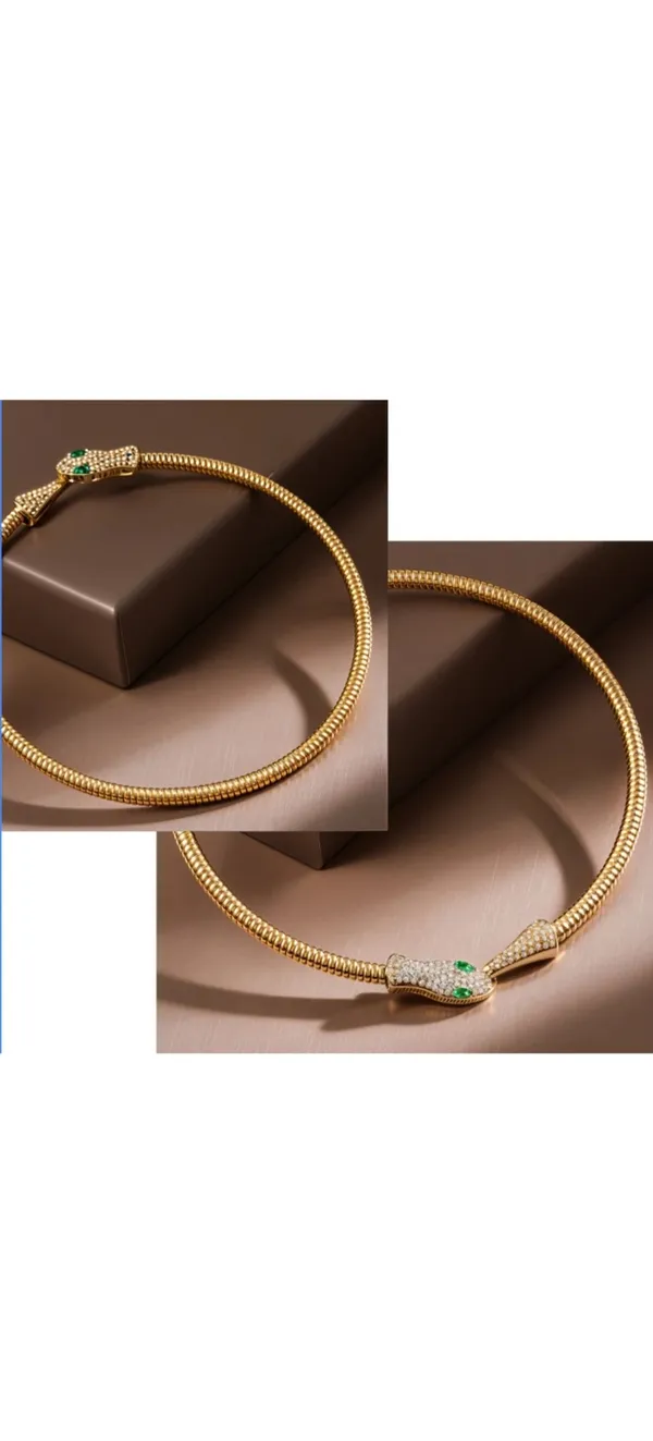 Gold_Toned_Snake_Head_Necklace_With_Green_Stone_Accents_For_Women