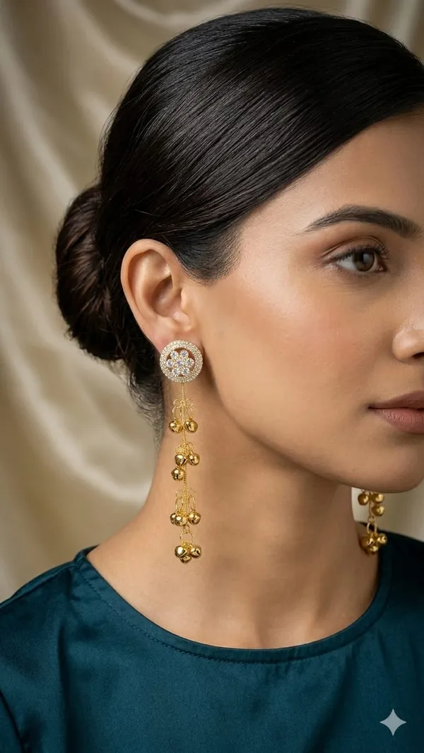 Elegant_Gold_Toned_Crystal_Embellished_Dangling_Earrings_With_Jhumka_Bells_For_Women