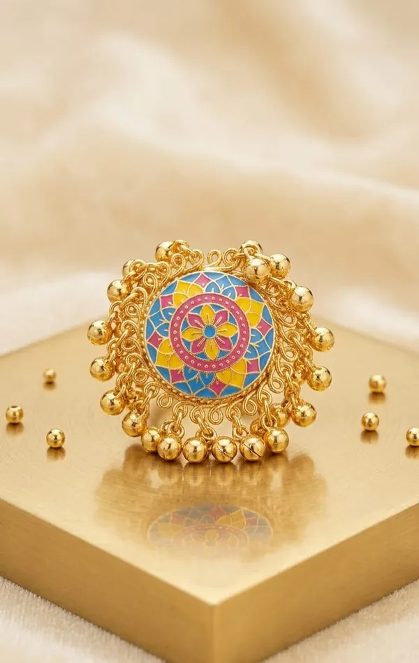 Traditional_Gold_Plated_Meenakari_Ring_with_Colorful_Enamel_Work__And__Elegant_Heart_Pendant_Necklace_for_Women_Pack_Of_2