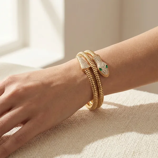 Gold_Toned_Snake_Head_Bangle_Bracelet_With_Crystal_Embellishments_For_Women