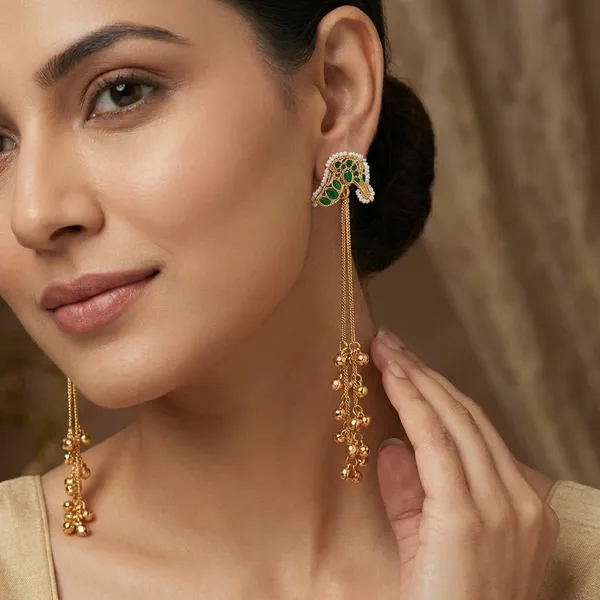 Traditional_Mango_Design_Kundan_Earrings_With_Golden_Beaded_Chain_Danglers_For_Women