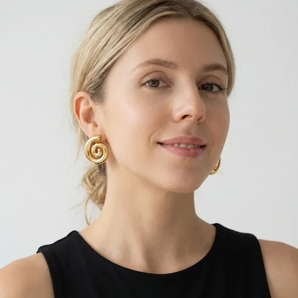 Golden_Spiral_Stud_Earrings_For_Women
