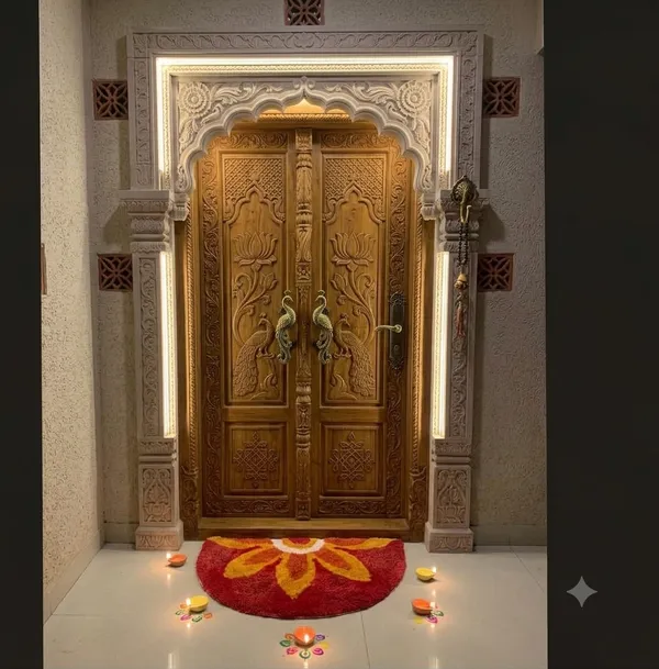 Rangoli_Doormat_with_4_Ceramic_Diyas_Combo_Set