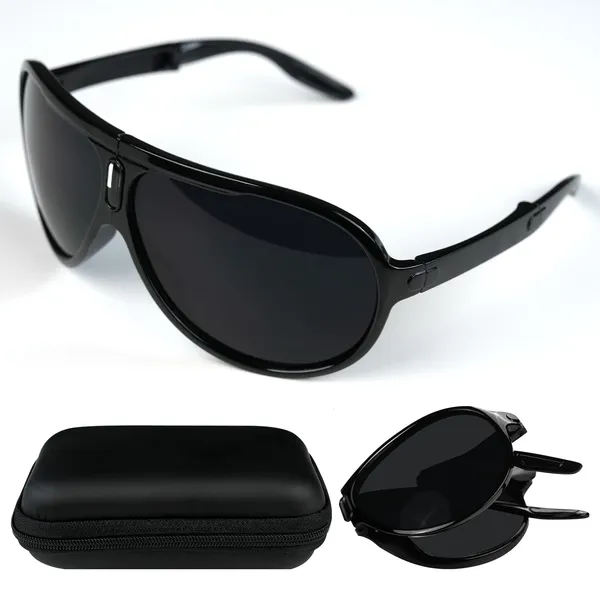 Black_Polycarbonate_Round_Foldable_Full-Frame_Sunglasses_For_Men_And_Women