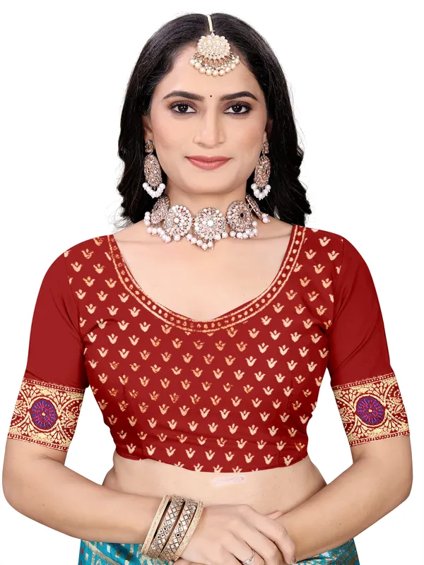 Mahendi_Soft_Silk_Banarasi_Sarees_With_Rich_Pallu_Blouse