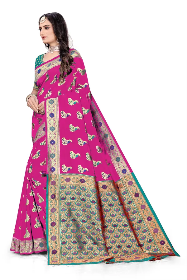 Rani_Soft_Silk_Banarasi_Sarees_With_Rich_Pallu_Blouse