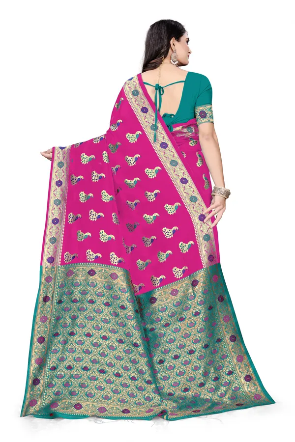 Rani_Soft_Silk_Banarasi_Sarees_With_Rich_Pallu_Blouse