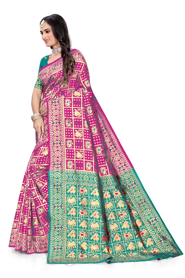 Rani_Soft_Silk_Banarasi_Sarees_With_Rich_Pallu_Blouse