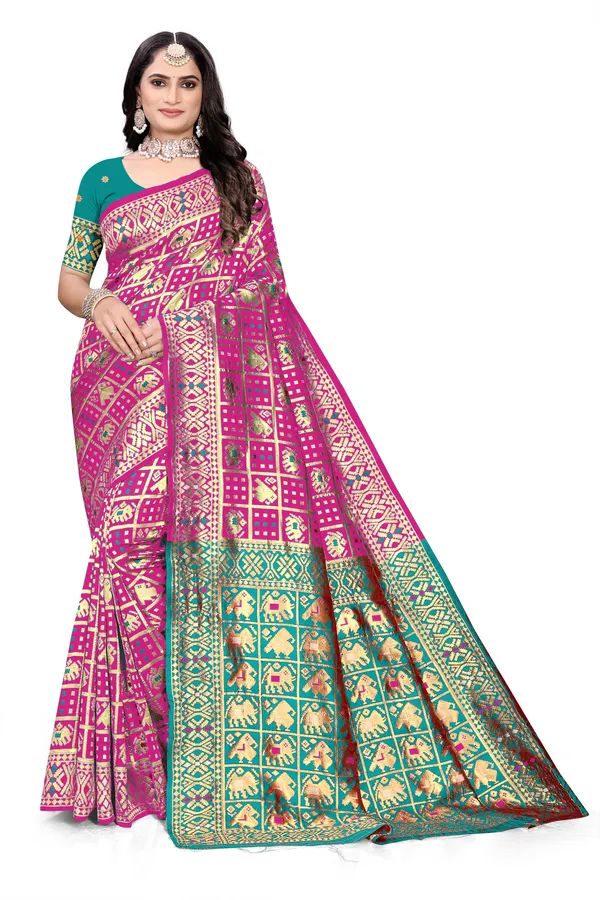 Rani_Soft_Silk_Banarasi_Sarees_With_Rich_Pallu_Blouse