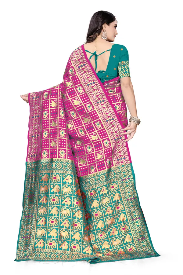 Rani_Soft_Silk_Banarasi_Sarees_With_Rich_Pallu_Blouse