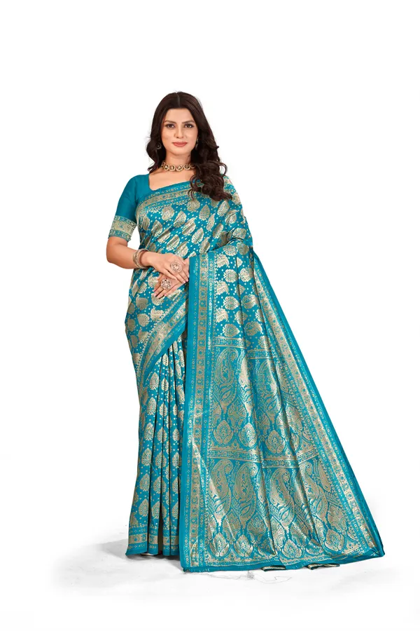 Firozi_Premium_Quality_Jacquard_Wovan_Sarees