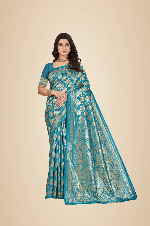 Firozi_Premium_Quality_Jacquard_Wovan_Sarees