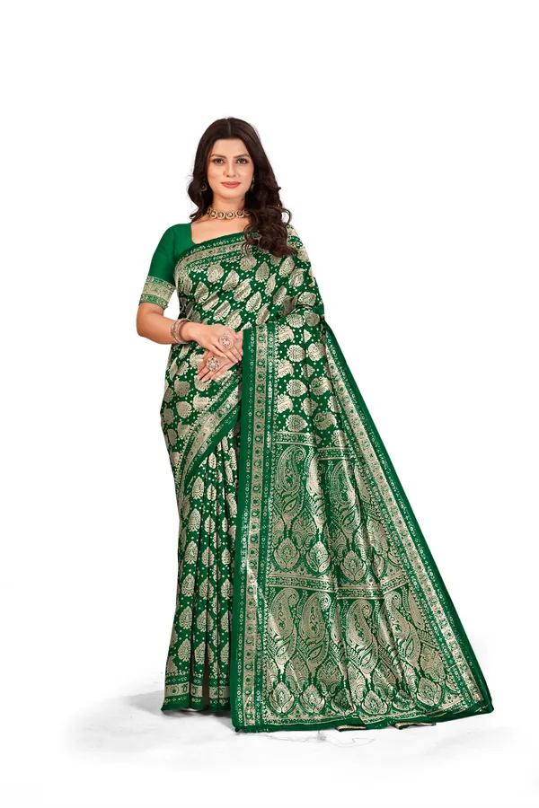 Green_Premium_Quality_Jacquard_Wovan_Sarees