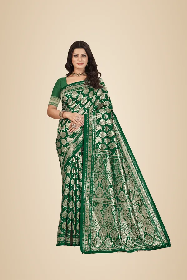 Green_Premium_Quality_Jacquard_Wovan_Sarees