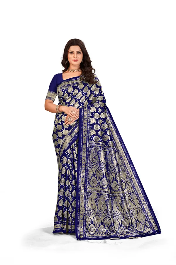 Navy_Blue_Jacquard_Wovan_Sarees