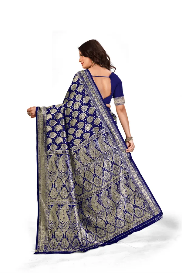 Navy_Blue_Jacquard_Wovan_Sarees