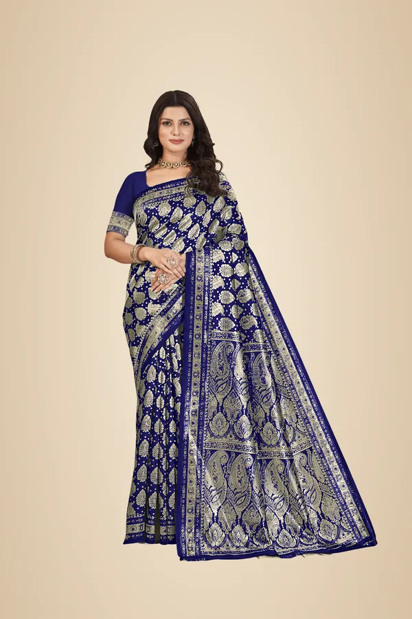 Navy_Blue_Jacquard_Wovan_Sarees