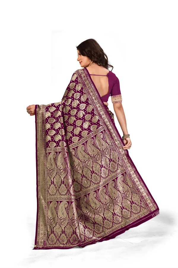 Wine_Premium_Quality_Jacquard_Wovan_Sarees