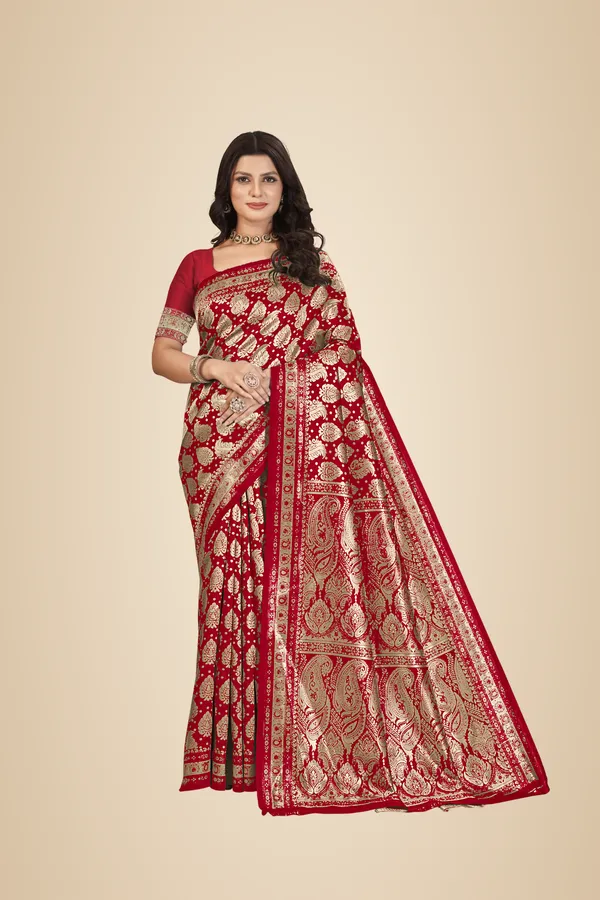 Red_Premium_Quality_Jacquard_Wovan_Sarees