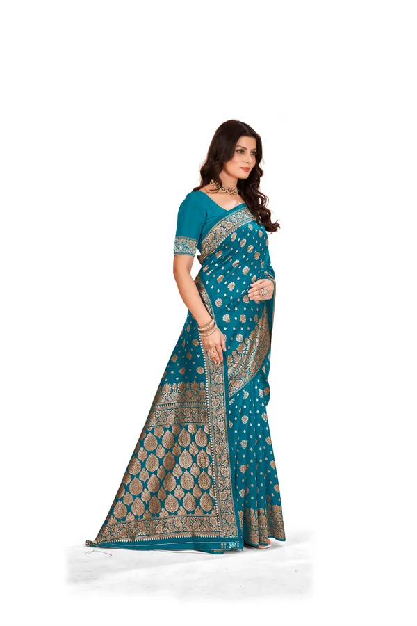 Firozi_Premium_Quality_Jacquard_Wovan_Sarees