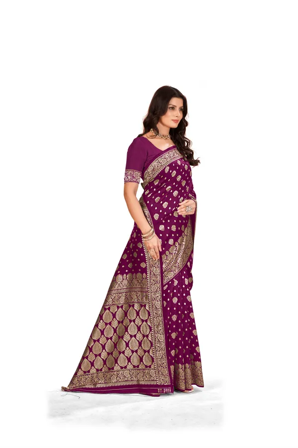 Wine_Premium_Quality_Jacquard_Wovan_Sarees