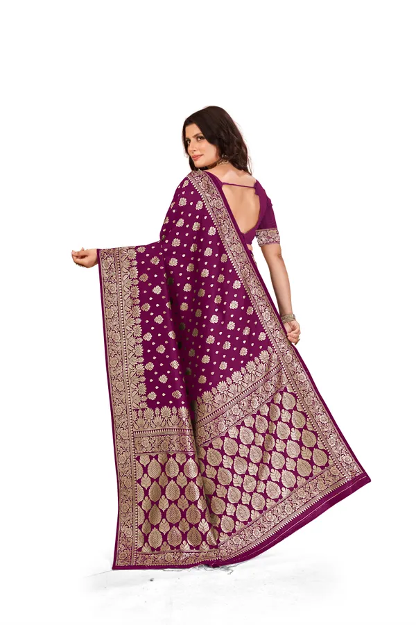 Wine_Premium_Quality_Jacquard_Wovan_Sarees