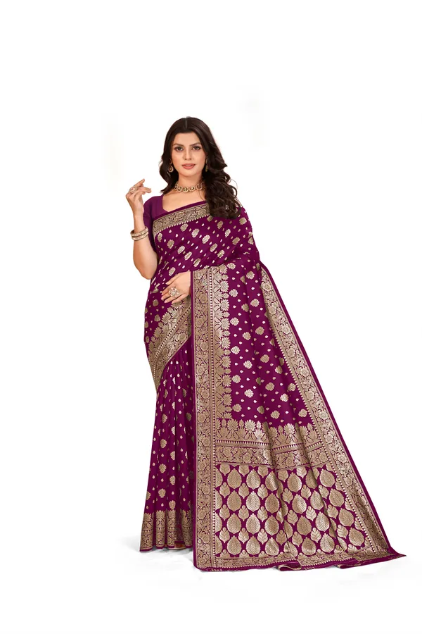 Wine_Premium_Quality_Jacquard_Wovan_Sarees