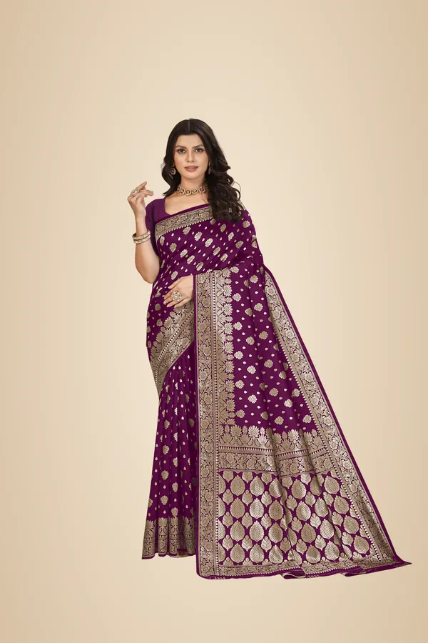 Wine_Premium_Quality_Jacquard_Wovan_Sarees