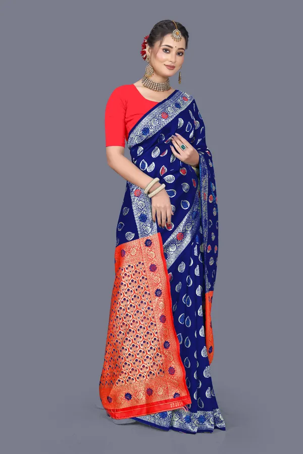 Navy_Blue_Soft_Silk_Banarasi_Sarees_With_Rich_Pallu_Blouse