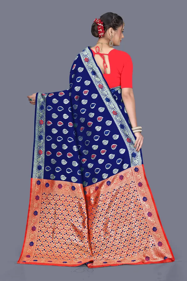 Navy_Blue_Soft_Silk_Banarasi_Sarees_With_Rich_Pallu_Blouse