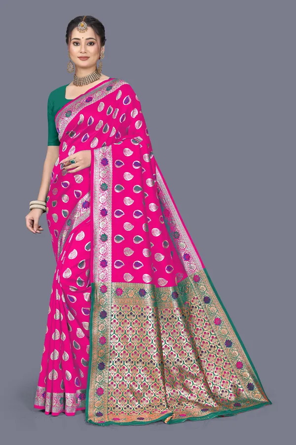 Rani_Soft_Silk_Banarasi_Sarees_With_Rich_Pallu_Blouse
