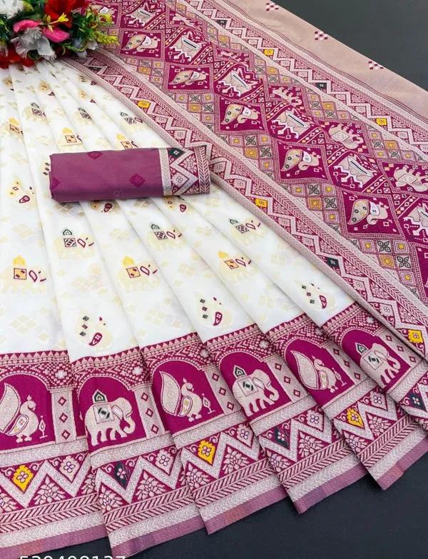 Maroon_Party_Wear_Kanjivaram_Silk_Sarees_With_Blouse