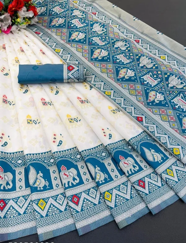 Morpich_Party_Wear_Kanjivaram_Silk_Sarees_With_Blouse